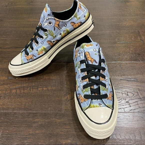 Converse Chuck 70 Ox Washed Denim Western Print Sneaker Size 9.5 Men - Picture 1 of 9